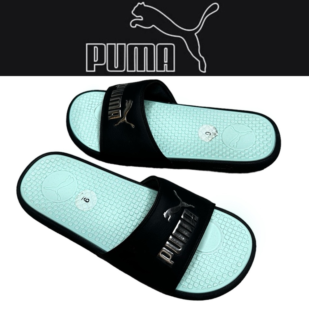 Puma Open Toe Sandals Black Size 9 - Picture 1 of 7